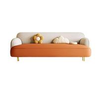 KIBONCY Sofá Loveseat for Sala de Estar Cuero Suave con Patas Metal Dorado, sofá tapizado, Redondeado Dos Tonos for Moderna(B,125cm)