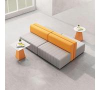 KIBONCY Sofá Loveseat Semicírculo De Empalme Libre, Banco De Recepción Modular con Mesa Auxiliar, For Salón De Oficina(B)