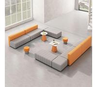 KIBONCY Sofá Loveseat Semicírculo De Empalme Libre, Banco De Recepción Modular con Mesa Auxiliar, For Salón De Oficina(F)