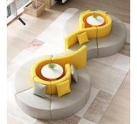 KIBONCY Sofá Loveseat Semicírculo De Empalme Libre, Banco De Recepción Modular con Mesa Auxiliar, For Salón De Oficina(G)