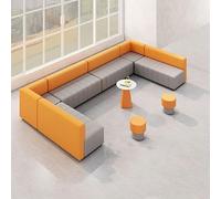KIBONCY Sofá Loveseat Semicírculo De Empalme Libre, Banco De Recepción Modular con Mesa Auxiliar, For Salón De Oficina(D)