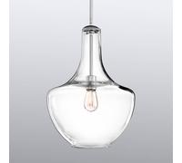 KICHLER Lámpara colgante de vidrio Everly casquillo cromo