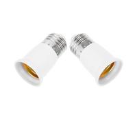 KICHOUSE 2 Piezas Adaptador de Portalámparas E27 Extensor de Altura, Casquillo Blanco de PC y Cobre para Lámparas Versátiles en Hogar y Oficina