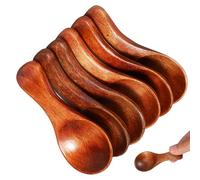 KICHOUSE 6 Piezas Cucharas para Condimentos Mini Cucharillas de Té de Madera, Marrón, Ergonómicas y Fáciles de Limpiar, para Cocina y Cocina Casera