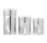 KICHOUSE Agitador de Polvo de Acero Inoxidable 3 Piezas con Tapa y Asa, Espolvoreador Multiusos para Harina y Cacao, Utensilios de Cocina Prácticos y Resistentes