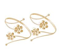 KICHOUSE Anillos Decorativos para Cortinas de Aleación Dorada, Prácticos y Fáciles de Quitar, Diseño Delicado para Cocina y Comedor, Pack de 2 Unidades