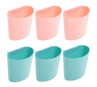 KICHOUSE cesta organizadora colgante portavasos para carrito 6 piezas PP almacenamiento portátil para cocina y salones de belleza