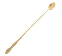 KICHOUSE Cuchara de Acero Inoxidable Dorada Mango Largo y Punta Afilada para Mezclar Café y Té, Fácil de Limpiar y Control Preciso de Cantidades