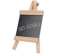 KICHOUSE Pequeño Cartel de Pizarra de Madera Reutilizable Soporte Beige para Restaurante y Tienda, Fácil de Limpiar y Adecuado para Menús o Mensajes