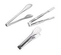 KICHOUSE Pinzas para Pan de Acero Inoxidable 3 Piezas, Antideslizantes y Cómodas para Buffet, Restaurante y Fiesta, Ideales para Servir Pan y Postres