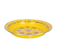 KICHOUSE Plato para Servir Comida Esmaltado Amarillo de 30 Cm, Diseño Vintage Delicado Superficie Lisa y Durabilidad Adecuado para Festival de Primavera y Año