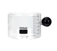 KICHOUSE Taza de Vidrio Transparente de 300ml con Escala y Resistencia al Calor, Adecuado para Café y Leche Cocina Oficina