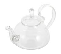 KICHOUSE Tetera para Té y Flores de Vidrio Resistente al Calor Asa Grande de 260ml Apta para Estufa Eléctrica y Uso en Casa o Fiesta de Inauguración