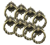 KICHOUSE Tiradores de Gabinete Vintage Estilo Chino en Bronce Antiguo Mini Manijas para Puertas y Cajones 8 Piezas Tiradores para Armarios de Cocina y Dormitorio Decorativos