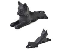 KICHOUSE Tope de Puerta Portátil Resistente al Viento y Original de Hierro Fundido Forma de Gato Adecuado para Hogar y Escuela