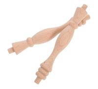Kichvoe 2 Piezas Balaustre de Madera para Escalera Interior, Poste de Gabinete de Madera sin Terminar, Color Caqui, Estilo Columna Romana, para Decoración de Barandillas y Reemplazo