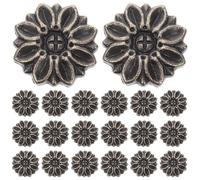 Kichvoe 20 arandelas para placas traseras de muebles - Junta decorativa floral para muebles - Accesorios de herrajes de aleación de zinc de estilo vintage para restauración de gabinetes y