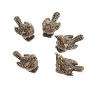 Kichvoe 5 Piezas Adornos de Latón en Forma de Gorrión Imán para Puertas y Estantes, Accesorio Decorativo Vintage Multifuncional Hogar