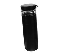 Kichvoe Botella Térmica de 500ml Infusor de Té y Separación de Agua, Acero Inoxidable y Vidrio, Vaso Portátil Negro para Beber Té Caliente Momento