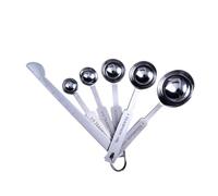 Kichvoe Cucharas Medidoras Resistentes y Fáciles de Limpiar de Acero Inoxidable Juego de 6 Anillo Organizador para Cocinar y Preparar Café