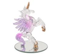 Kichvoe Estatua de Unicornio de Cristal con Alas, Adorno Coleccionable