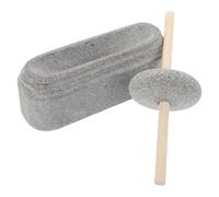 Kichvoe Tazón Triturador de Especias, Mortero Pesto, Manual, de Piedra y Madera, para Especias y Semillas, Uso en Cocina y Viajes al Aire Libre, para Profesionales y Aficionados