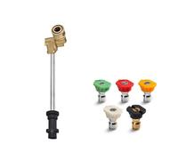 KiddiBubzi Varilla de extensión de Lavado a Alta presión | For K2/K3/K4/K5/K7: acoplador pivotante de 180° y boquillas incluidas(22.5cm++five-color nozzles)