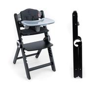 Kidnort Drömmer Unique Trona Bebé Plegable con Bandeja Doble Extraíble Compacta Asiento y Reposapiés Regulables Arnés de 5 Puntos Cojín Desenfundable Evolutiva para Uso Diario en Casa negro