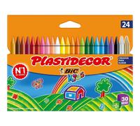 Kids BIC Plastidecor - Ceras Para Colorear, Antimanchas Para Actividades En Casa Y Colegio, Blíster 12/18/24 Unidades