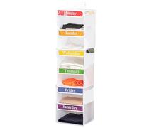 Kids Closet Organizer - Sistema de estantería de tela, estante de almacenamiento colgante | Clasificador semanal de ropa con 3 bolsillos laterales, organizador de estanterías que ahorra espacio para