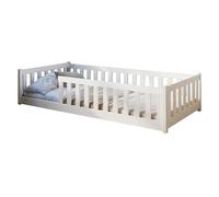 Kids Collective Cama Infantil, Cama de Suelo 90x190 cm, con protección anticaídas y somier, Cama Montessori, Cuna, Infantil Juvenil, Individual | Blanco