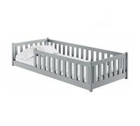 Kids Collective Cama Infantil de 80 x 160 cm con protección anticaídas y somier, Cama Montessori, Cuna Infantil, Cama Juvenil, Cama Individual | Gris Ceniza