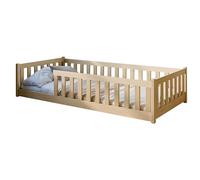 Kids Collective Cama Infantil de Suelo de 90x190 cm con protección anticaídas y somier, Cama Montessori, Cuna Infantil, Cama Juvenil, Cama Individual | Natural