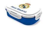 Kids Licensing - Fiambrera Sandwichera con Dos Compartimentos y Cubierto inluido - Ideal Picnic, Cole y Excursiones - Modelo Real Madrid