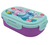 Kids Licensing - Fiambrera Sandwichera con Dos Compartimentos y Cubierto inluido - Ideal Picnic, Cole y Excursiones - Modelo Stitch