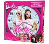 KIDS EUROSWAN, S.L. Reloj de pared Barbie 25 cm rosa – Producto oficial