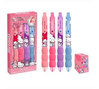 KIDS EUROSWAN Set de 4 bolígrafos Hello Kitty & Friends, Papelería infantil