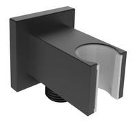 kielle - Codo de pared con soporte, negro mate 20901014