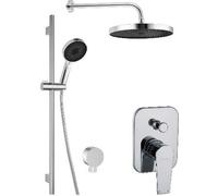 kielle Harmonia: Juego de ducha con grifo empotrado, para 2 salidas, con accesorios y cuerpo, cromado, modelo 20623SP20