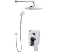 kielle Harmonia: Juego de ducha con grifo empotrado, para 2 salidas, con accesorios y cuerpo, cromo, modelo 20623SP30