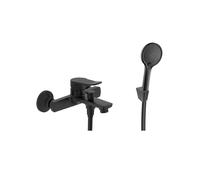 kielle Nefia - Mezclador de bañera con accesorios EcoSpare, negro mate 10327SN104
