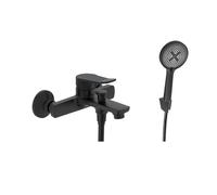 kielle Nefia - Mezclador de bañera con accesorios EcoSpare, negro mate 10327SN74