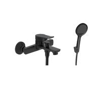 kielle Nefia - Mezclador de bañera con accesorios EcoSpare, negro mate 10327SN94