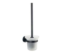 kielle Oudee - Escobilla de WC de pared, con soporte, cristal/negro mate 40502034