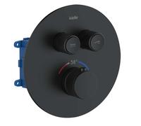 kielle Oudee - Grifo termostático empotrado con cuerpo de montaje para 2 dispositivos, negro mate 10602204