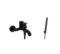 kielle Oudee - Mezclador de bañera con accesorios EcoSpare, negro mate 10302SN34