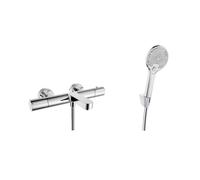 kielle Oudee - Mezclador termostático para bañera con accesorios EcoSpare, cromo 10302SNT110