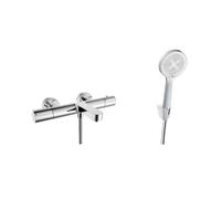 kielle Oudee - Mezclador termostático para bañera con accesorios EcoSpare, cromo 10302SNT80