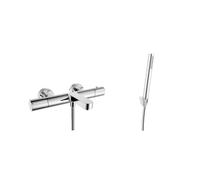 kielle Oudee - Mezclador termostático para bañera con accesorios EcoSpare, cromo 10302SNT90