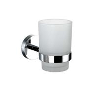 kielle Oudee - Vaso para cepillo de dientes y pasta dentífrica con soporte, cristal mate/cromo 40002010